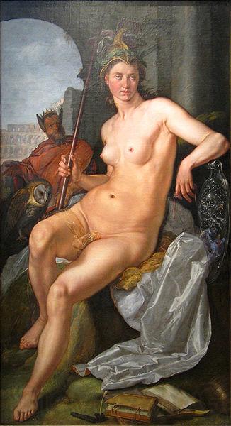 Hendrick Goltzius Minerva as personification of wisdom Spain oil painting art